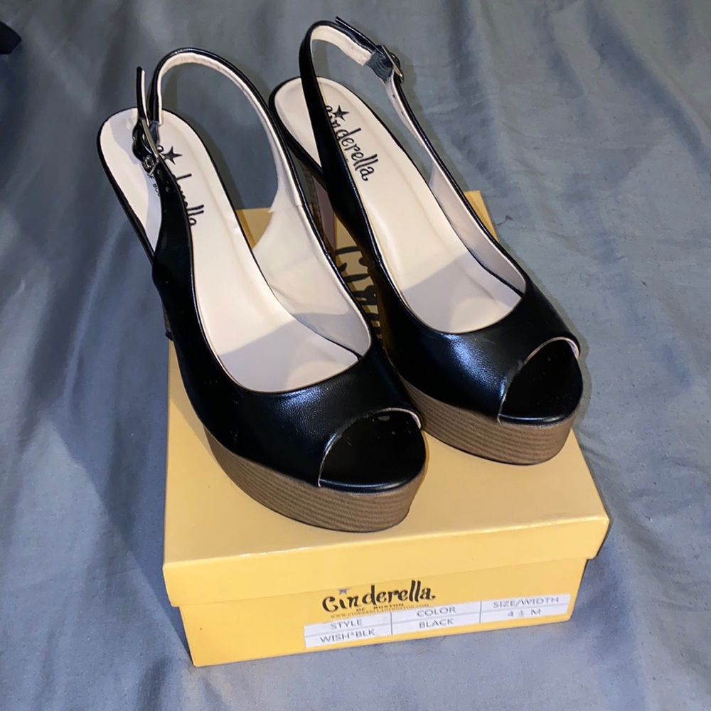Cinderella of Boston black platforms